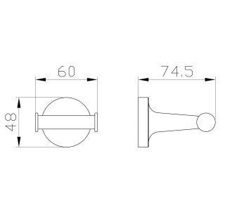 Двойной крючок для ванной Wonzon & Woghand Simple WW-6525 хром